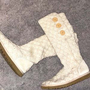 Cream UGG sweater tall boots